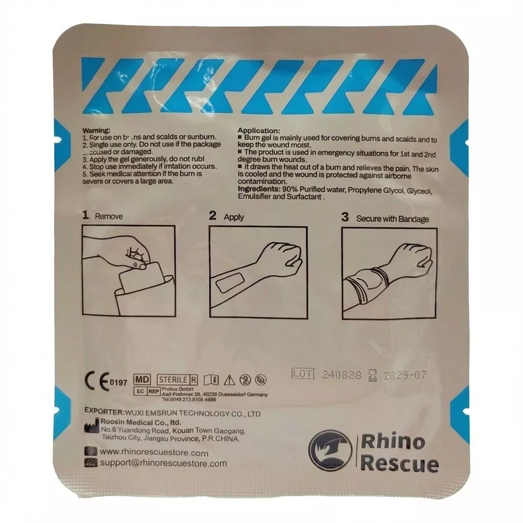 Повязка гидрогелевая противоожоговая Burn Dressing RHINO Rescue 10х10 см с доставкой по России | BreadyФото 2