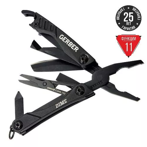 Мультитул Gerber Tactical Mini Multi-Tool Dime Black Box, черный, коробка, 30-000469 с доставкой по России и в Казахстан | BreadyФото 4