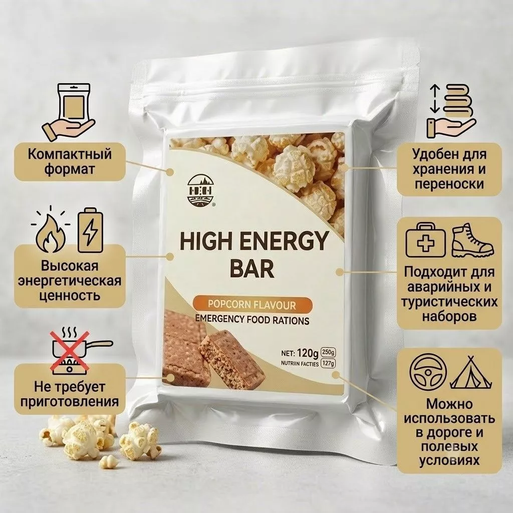Аварийный рацион питания High Energy Bar Popcorn с доставкой по России | BreadyФото 1