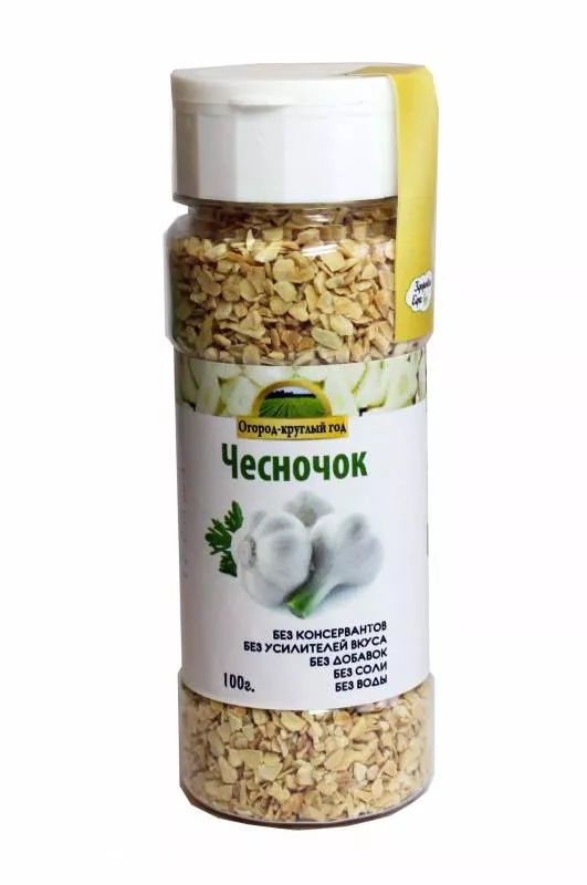 Чеснок сушеный дробленый "Здоровая еда" в ПЭТ-банке 100 г с доставкой по России и в Казахстан | Bready