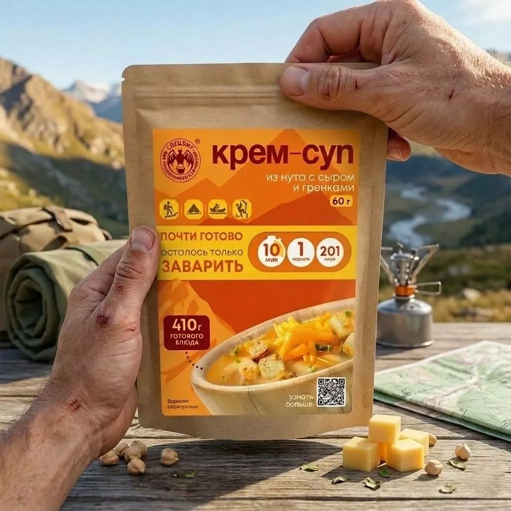 Крем-суп из нута с сыром гренками и мясом СПЕЦПИТ Крафт 60 гр. с доставкой по России | BreadyФото 2