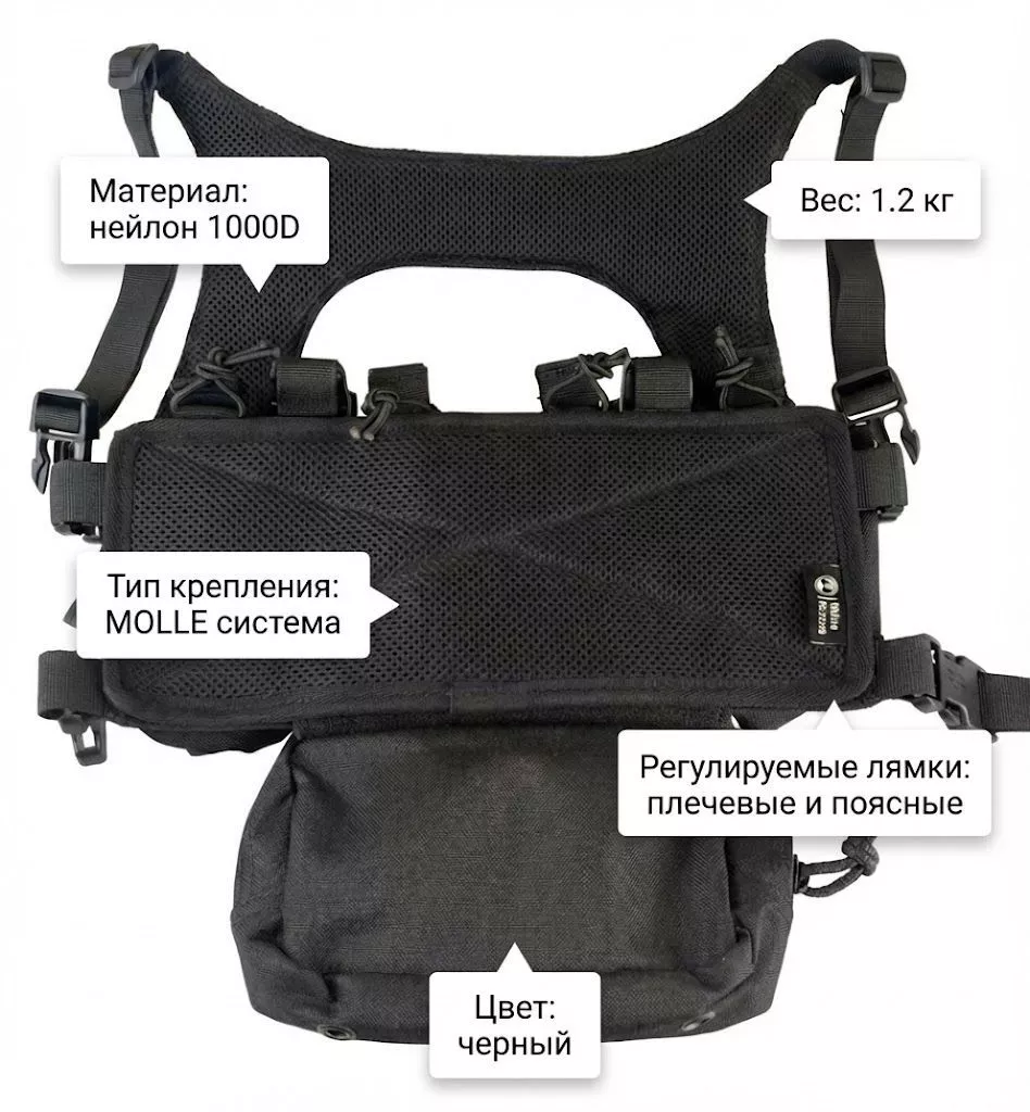 Тактический жилет Rhino Rescue (черный) с доставкой по России | BreadyФото 1