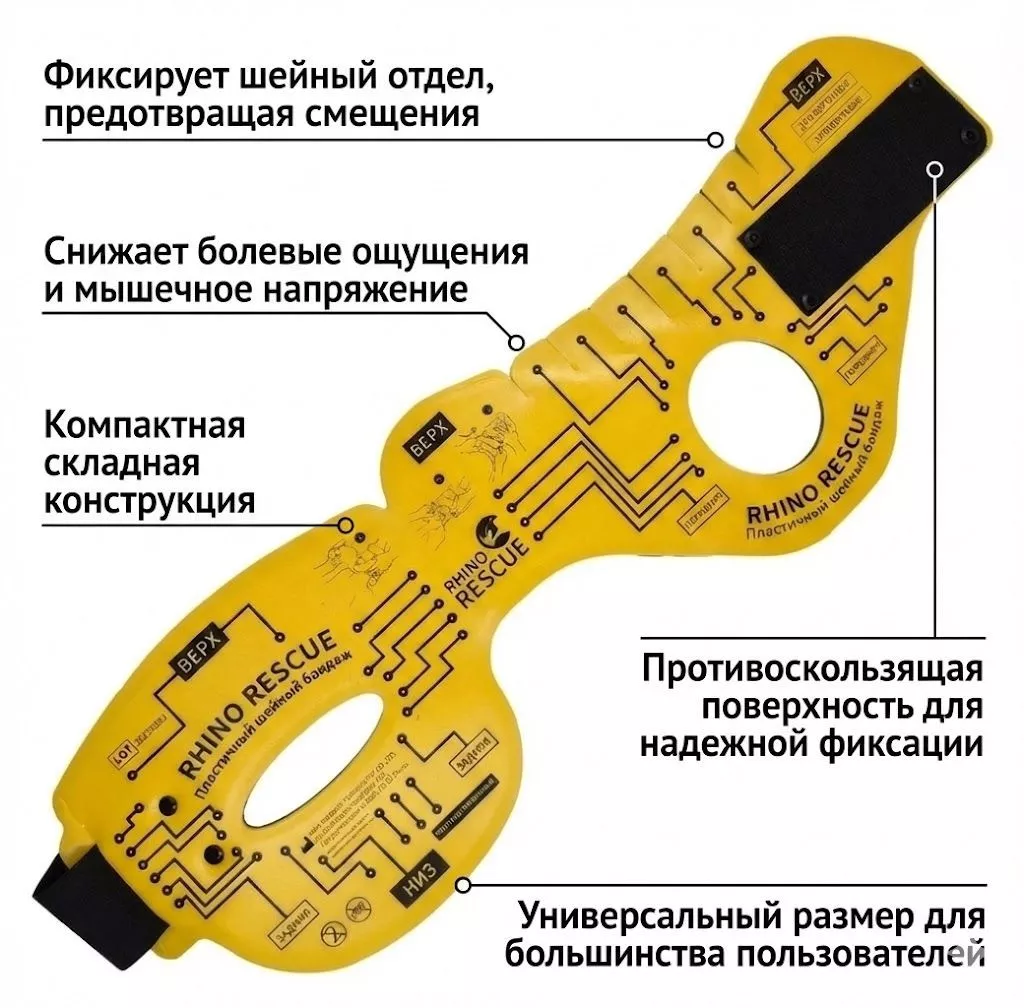 Пластичный шейный бандаж (воротник) Rhino Rescue с доставкой по России | BreadyФото 1