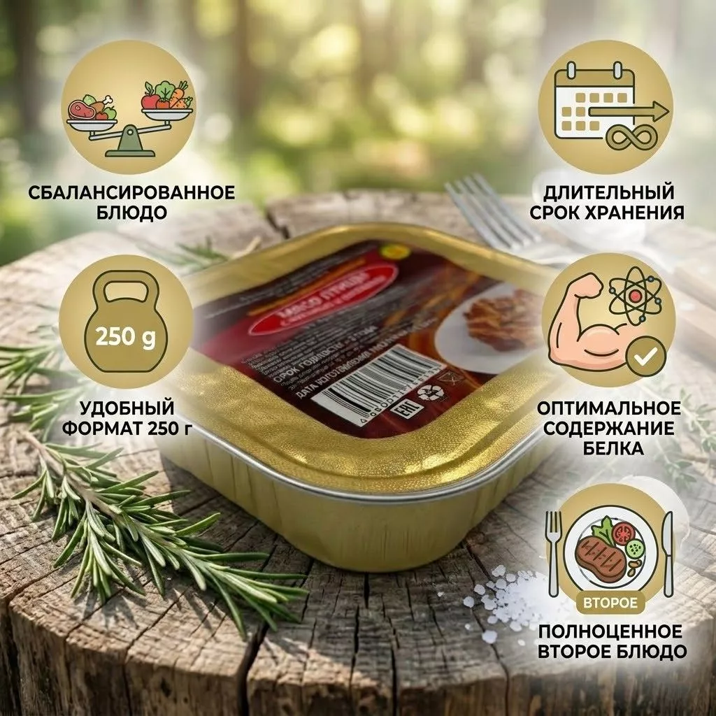 Мясо птицы с фасолью и овощами Л4, 250 г (Бизнес Повар) с доставкой по России | BreadyФото 2