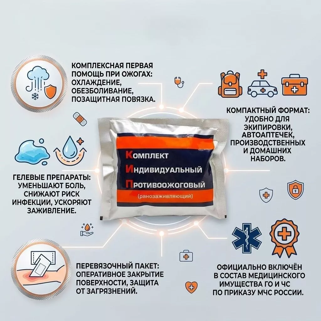 Комплект индивидуальный противоожоговый КИП АППОЛО с доставкой по России | BreadyФото 1