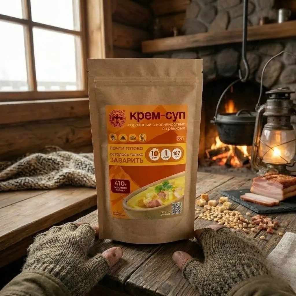 Крем-суп гороховый с копченостями гренками и мясом СПЕЦПИТ Крафт 60 гр. с доставкой по России | BreadyФото 4
