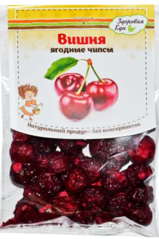 Вишня сублимированная "Здоровая еда" ягодные чипсы 20 г с доставкой по России и в Казахстан | Bready