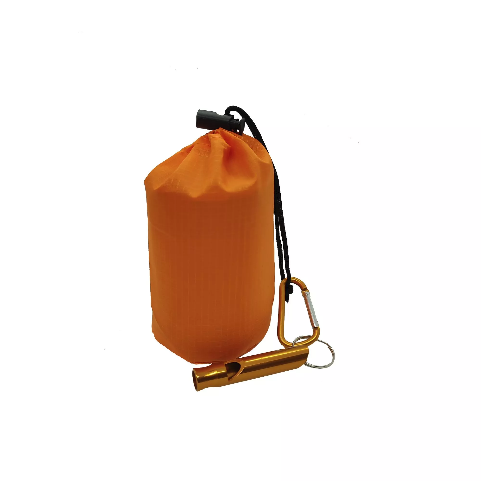 Спасательное термоодеяло-мешок изотермическое с карабином и свистком 150*210 мм (оранжевое) с доставкой по России и в Казахстан | BreadyФото 1