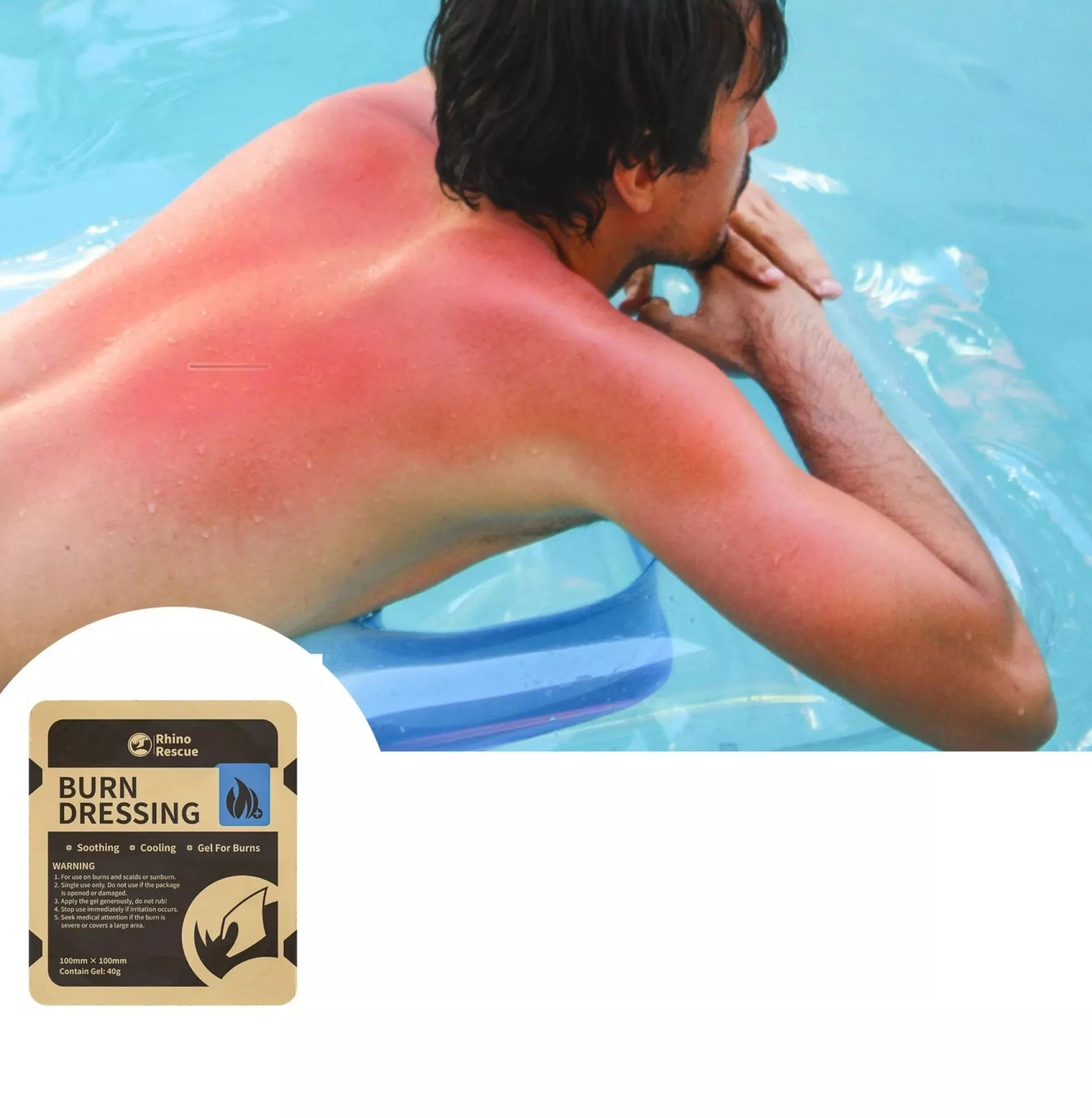 Повязка гидрогелевая противоожоговая Burn Dressing RHINO Rescue 200х450 мм с доставкой по России | BreadyФото 2