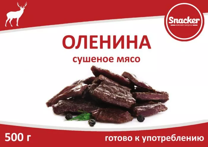 Оленина сушеная "Snacker" 500г. с доставкой по России и в Казахстан | Bready