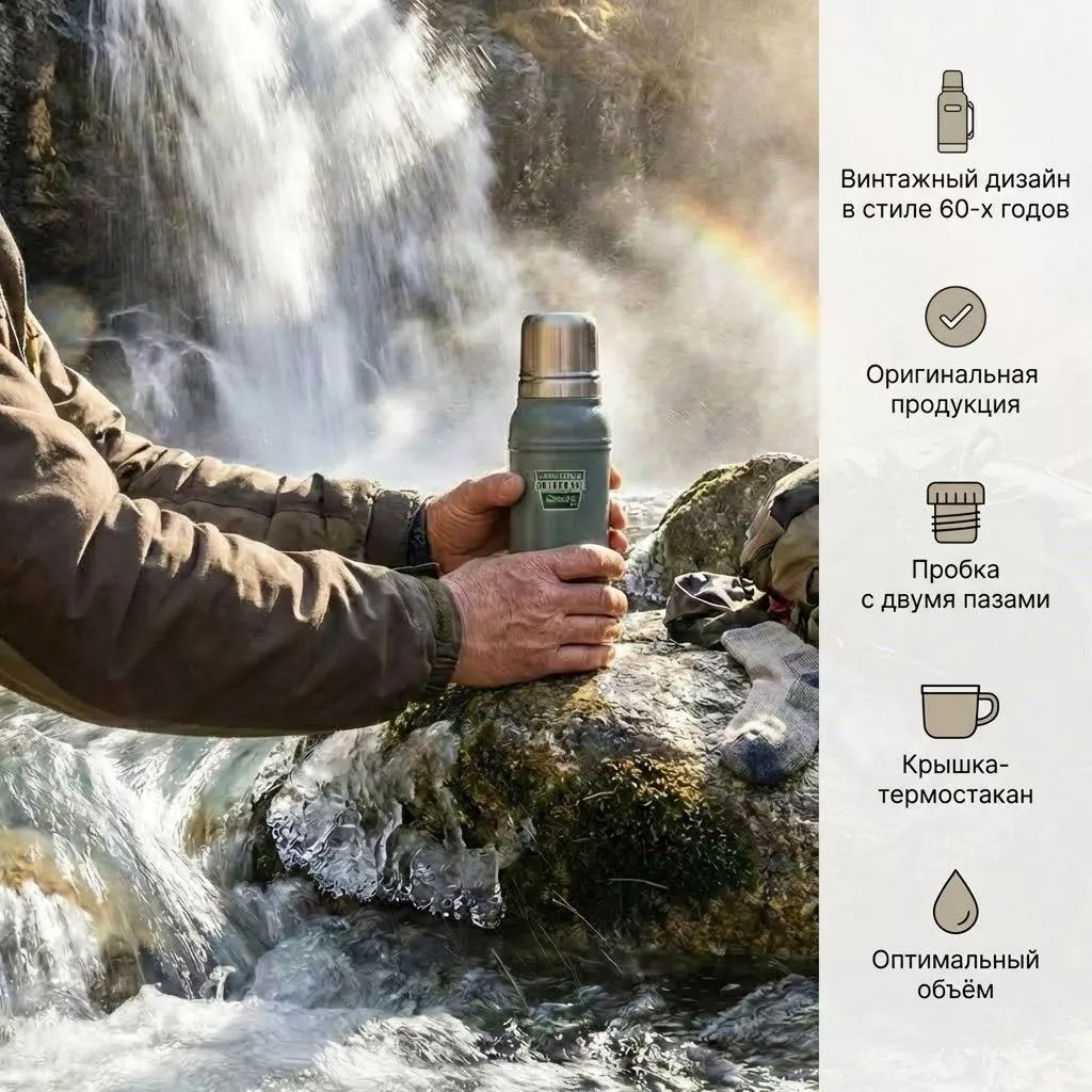 Термос STANLEY Milestones 1L, 10-10987-008, серый с доставкой по России | BreadyФото 1