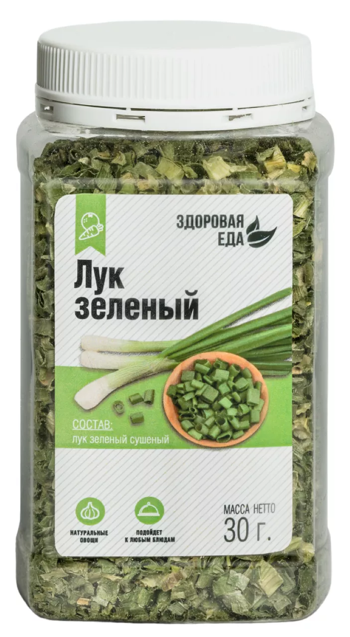 Зелень лука сушёная "Здоровая еда" в ПЭТ-банке 30 г с доставкой по России | BreadyФото 0