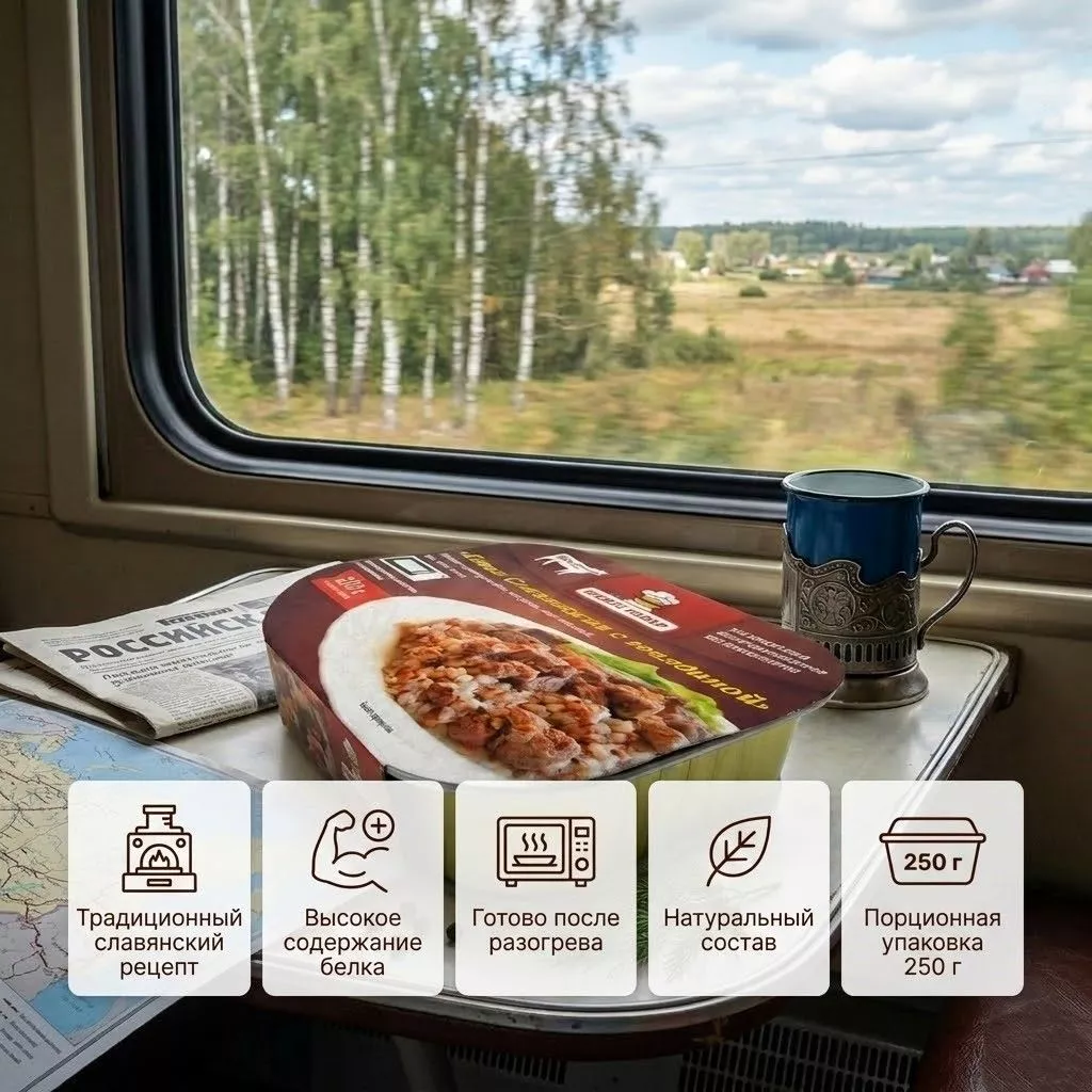 Каша Славянская с говядиной Л4, 250 г (Бизнес Повар) с доставкой по России | BreadyФото 1