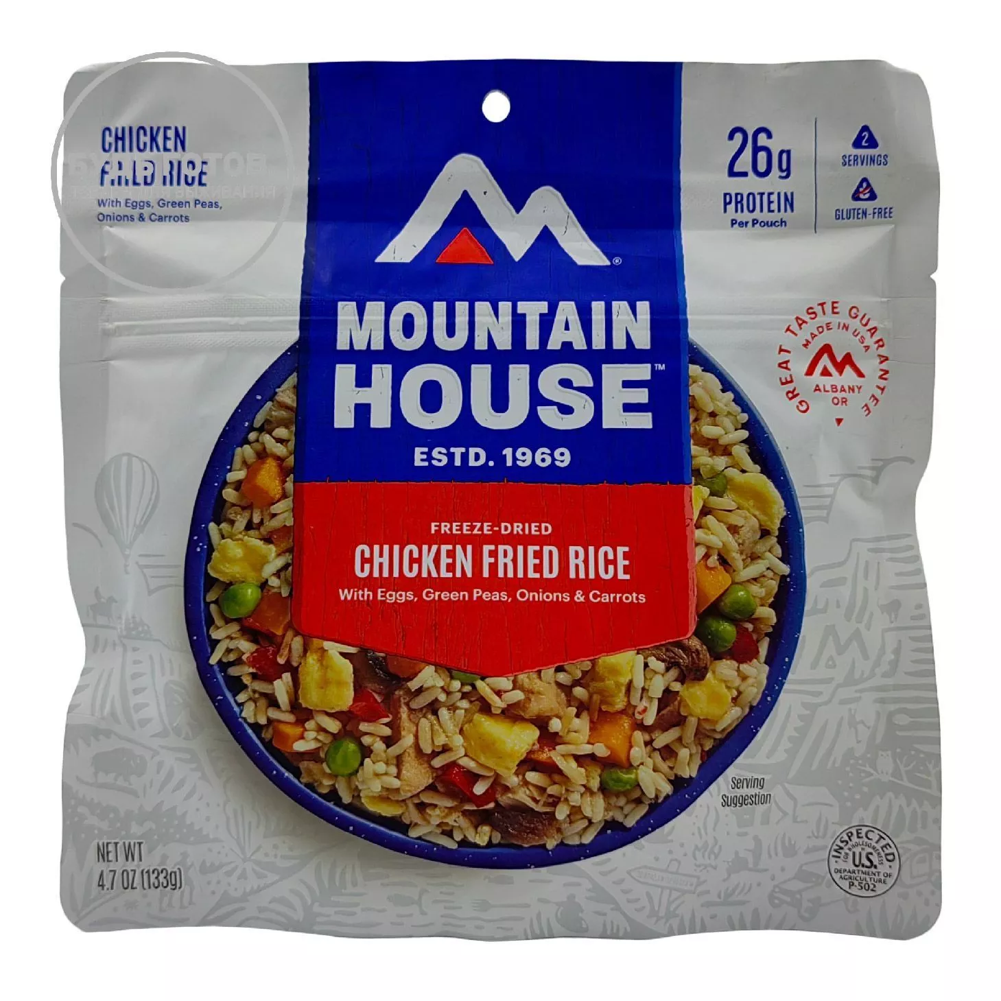 Плов с курицей, яйцами и грибами Mountain house Маунтин Хаус CHICKEN FRIED RICE 133 г с доставкой по России | BreadyФото 0