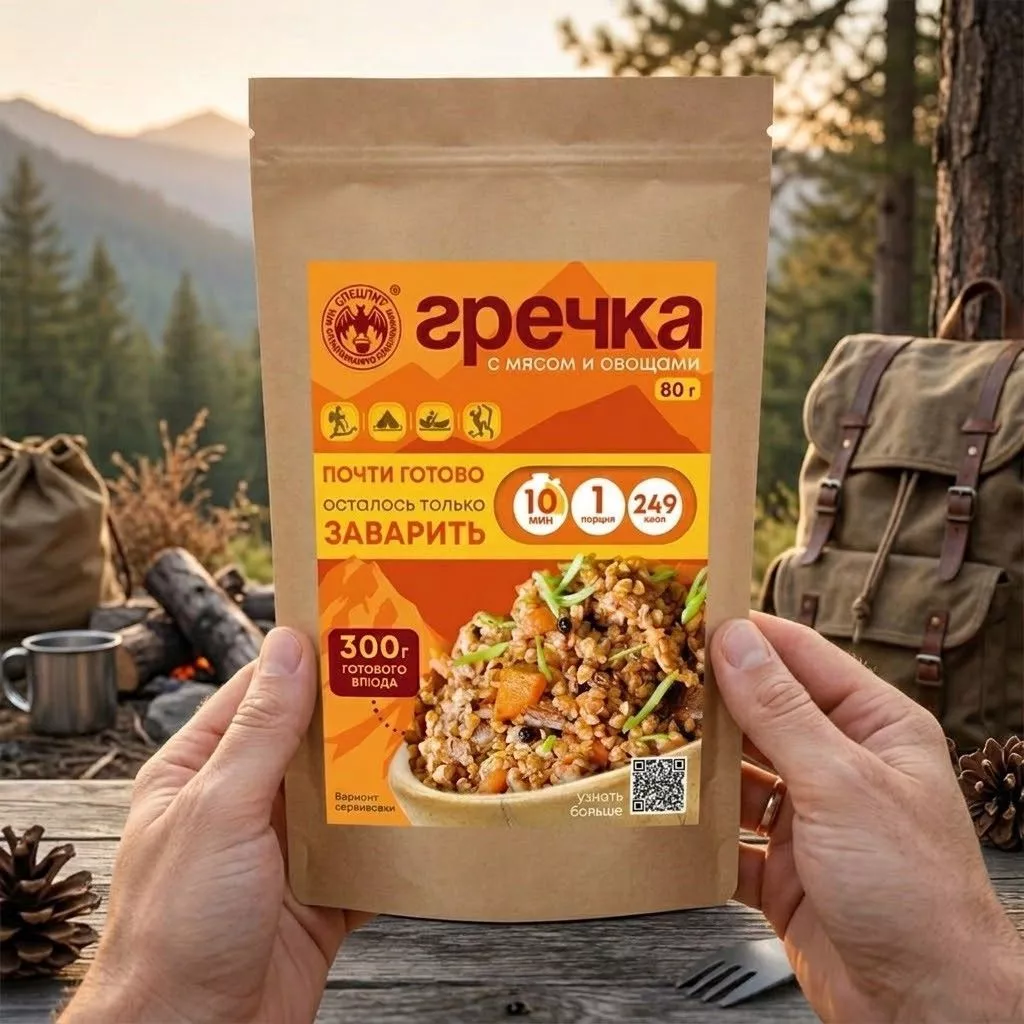 Гречка с мясом и овощами СПЕЦПИТ Крафт 80 гр. с доставкой по России | BreadyФото 3