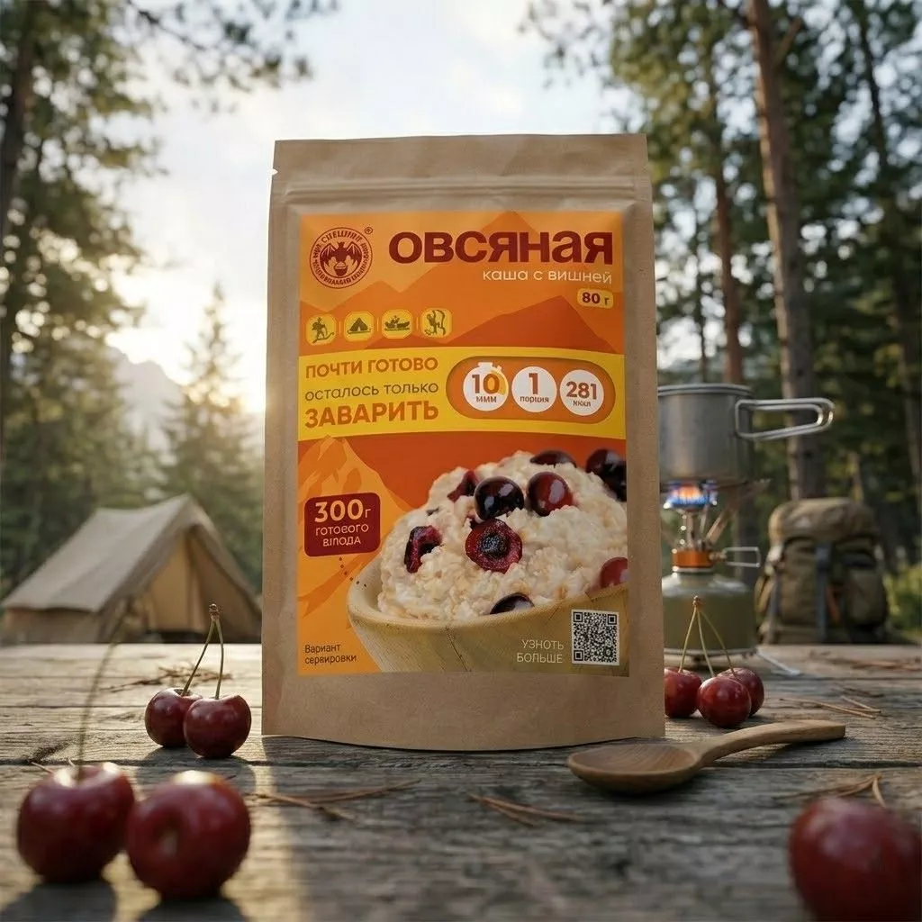 Овсяная каша с вишней СПЕЦПИТ Крафт 80 гр. с доставкой по России | BreadyФото 5
