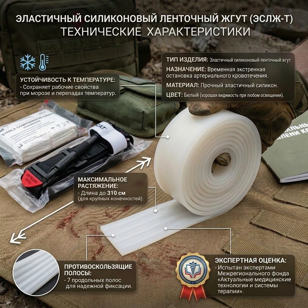 Жгут кровоостанавливающий силиконовый Ленинградец 2.1 с доставкой по России | BreadyФото 1
