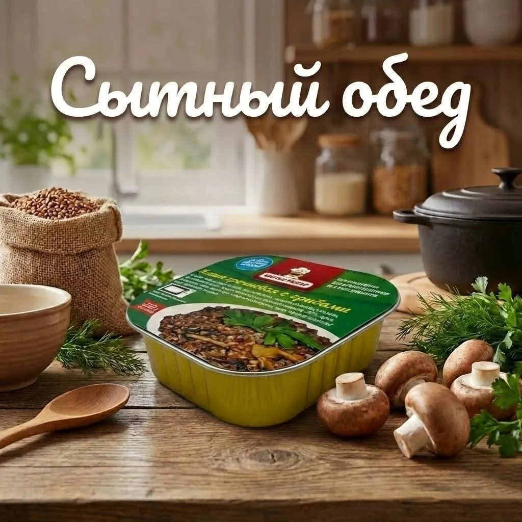 Каша гречневая с грибами Л4, 250 г (Бизнес Повар) с доставкой по России | BreadyФото 7