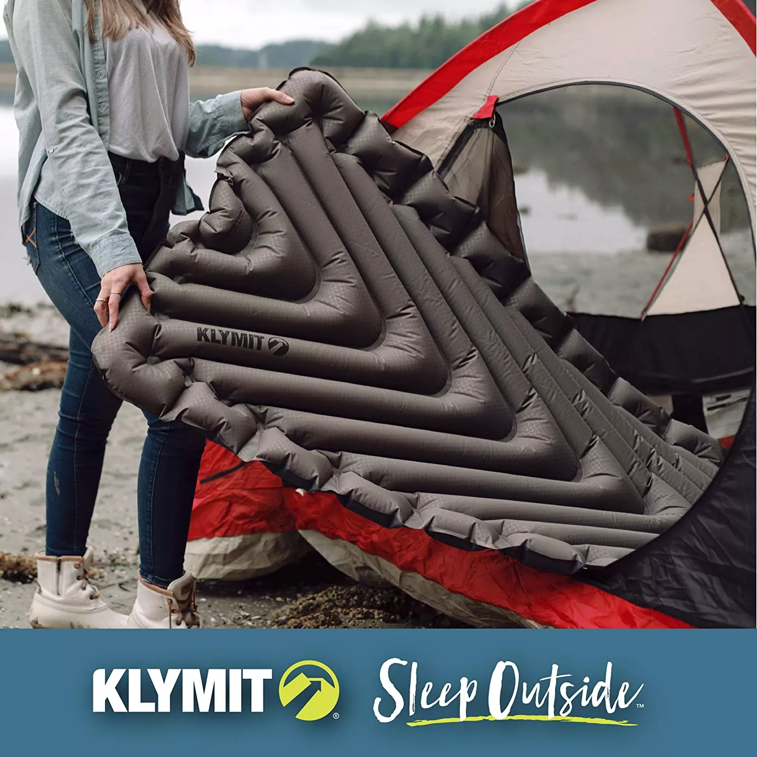 Надувной коврик KLYMIT Static V LUXE серый с доставкой по России и в Казахстан | BreadyФото 3