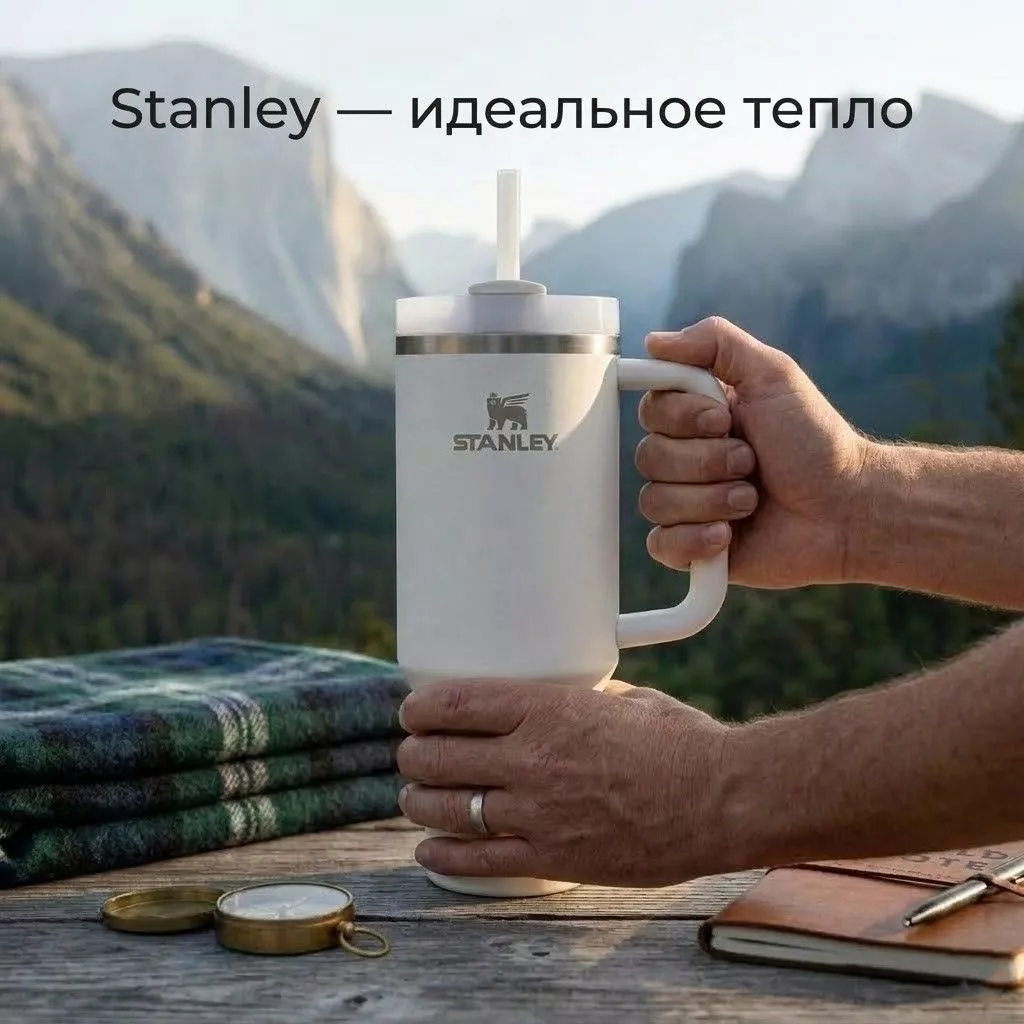 Термокружка STANLEY THE QUENCHER H2.0 FLOWSTATE TUMBLER, 1,18L,  10-11913-077 Морозный белый (Frost) с доставкой по России | BreadyФото 6
