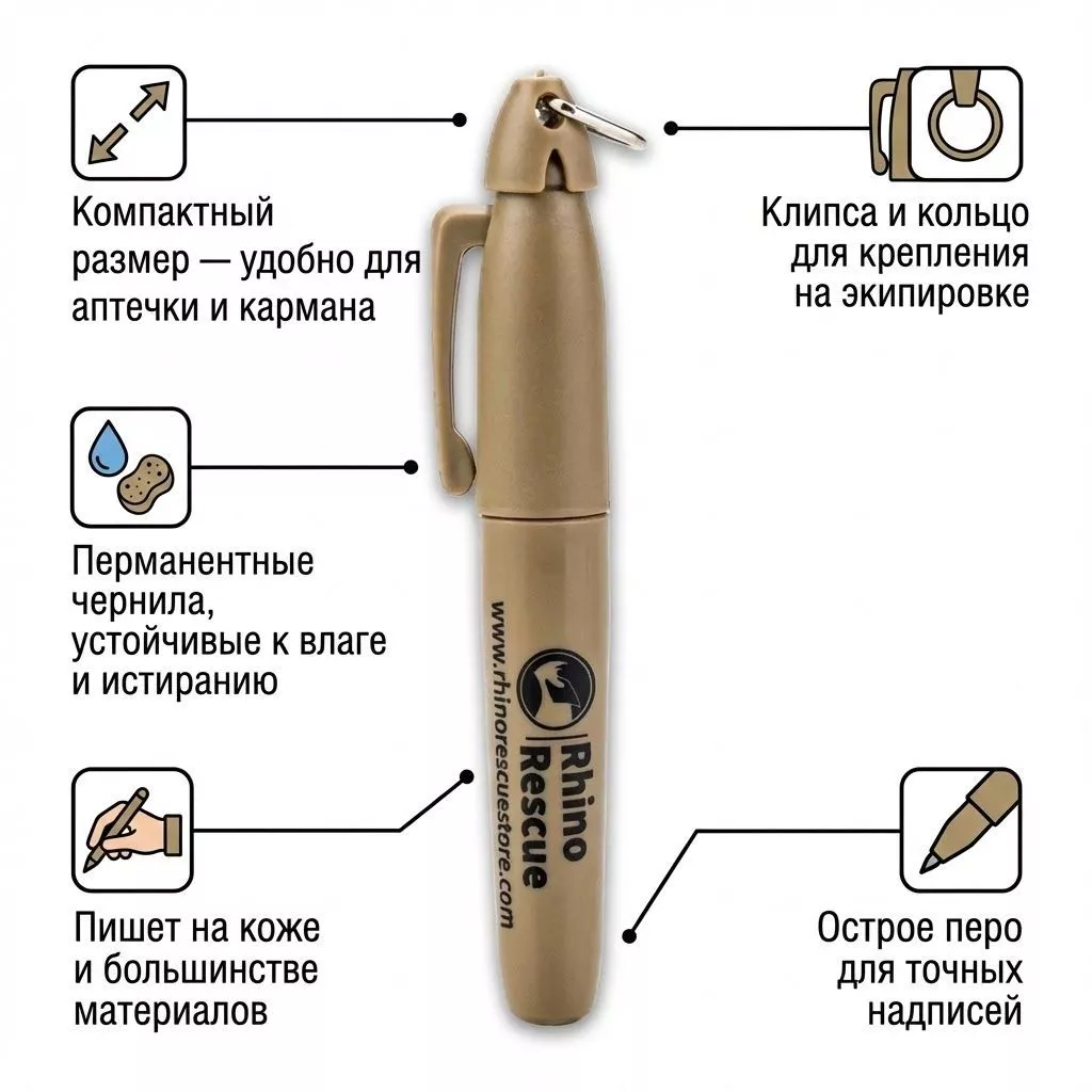 Маркер перманентный тактический RHINO Rescue PZJH0007 с доставкой по России | BreadyФото 1