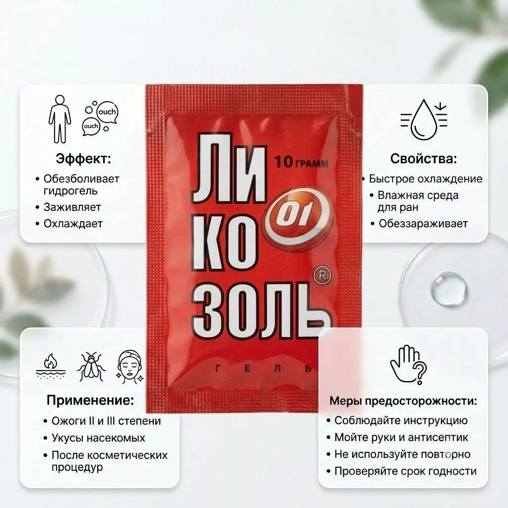 Ликозоль гель при ожогах 10 г с доставкой по России | BreadyФото 1