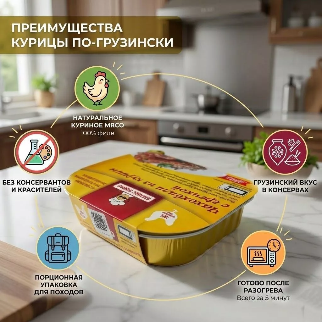 Чахохбили из курицы с гречкой Л4, 250 г (Бизнес Повар) с доставкой по России | BreadyФото 1