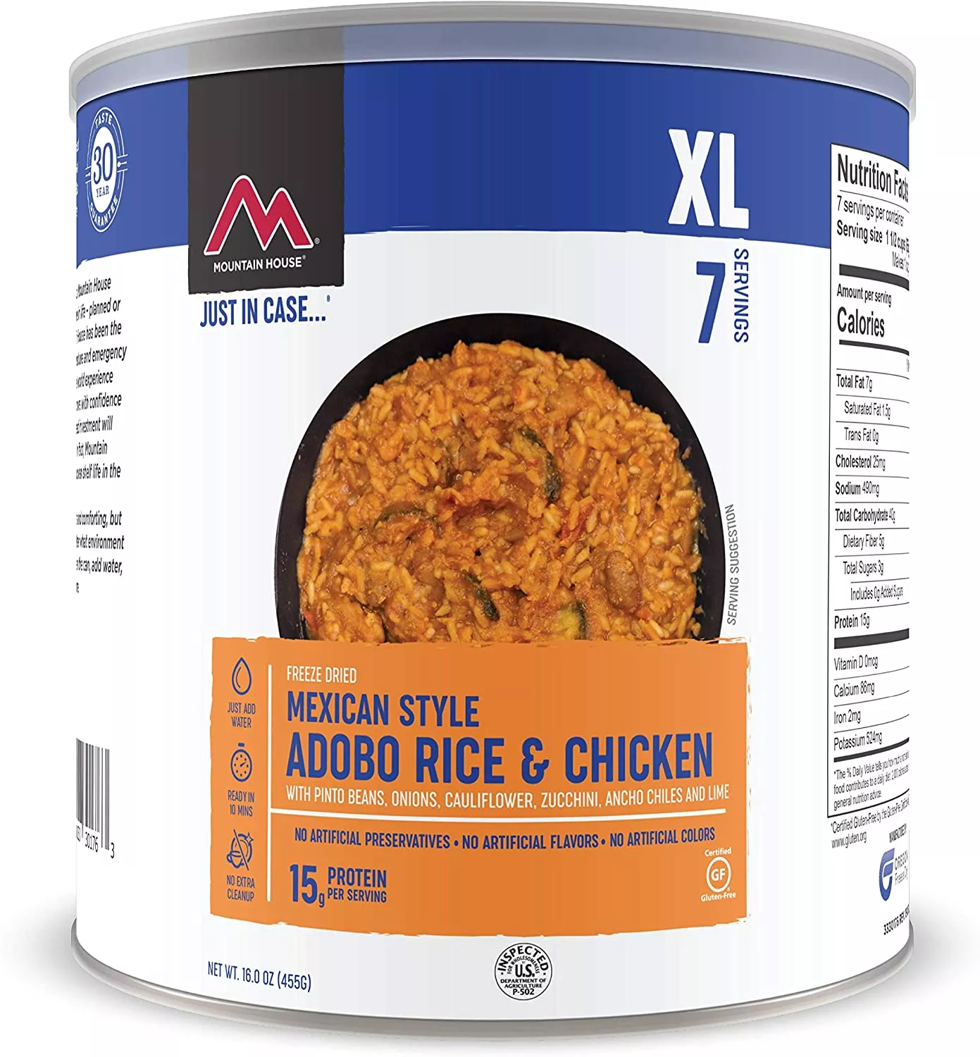 Курица с рисом по-мексикански Mountain House Маунтин Хаус MEXICAN STYLE ADOBO RICE & CHICKEN 455 г с доставкой по России и в Казахстан | BreadyФото 0