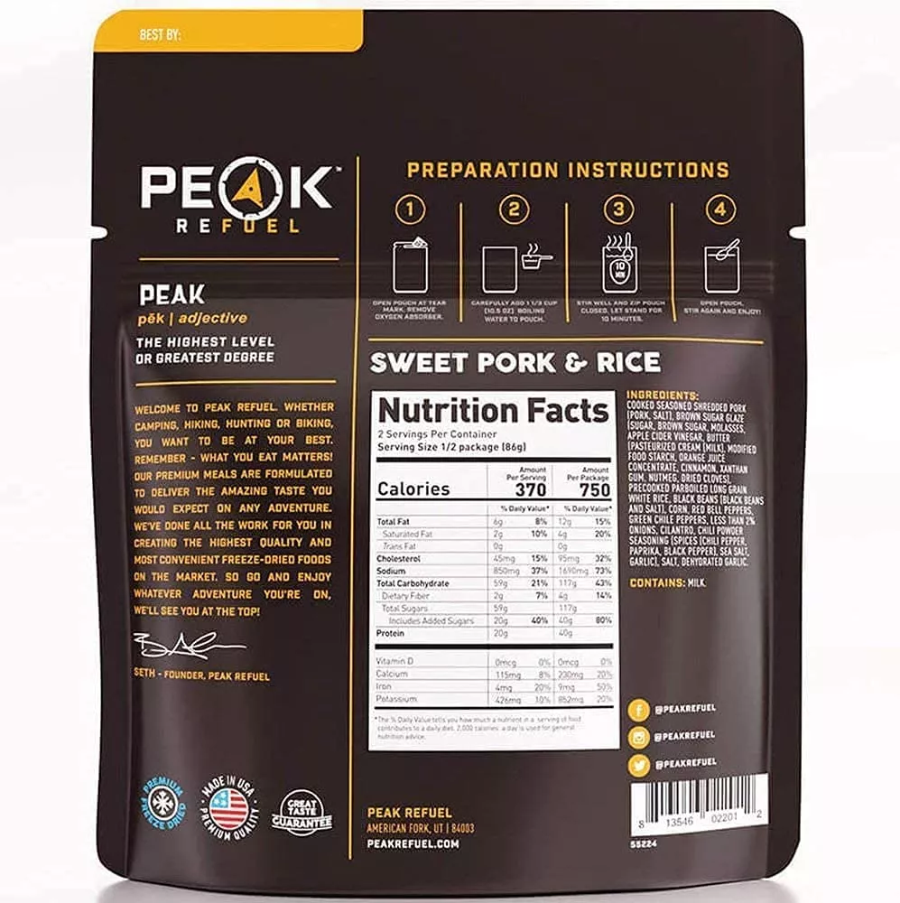 Сладкая свинина с рисом Peak Refuel SWEET PORK AND RICE 172 г с доставкой по России и в Казахстан | BreadyФото 1
