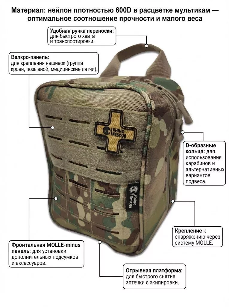 Аптечка тактическая Рино Rhino Rescue IFAK SE PRO (большая) Мультикам с доставкой по России | BreadyФото 1