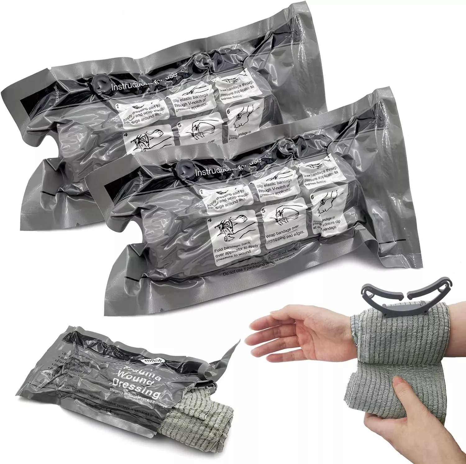 Компрессионный бандаж RHINO Rescue 6'' (с аппликатором давления, 1 подушка) PZBD0120 с доставкой по России | BreadyФото 9