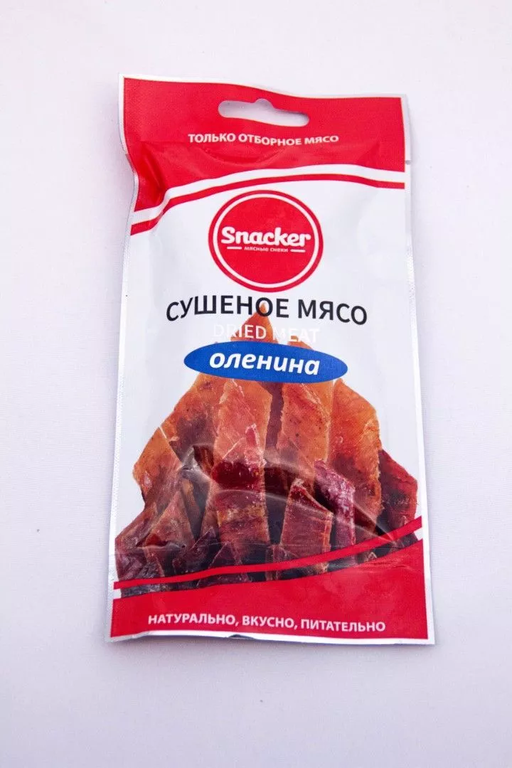 Сушеная оленина Snacker 50 гр с доставкой по России и в Казахстан | Bready