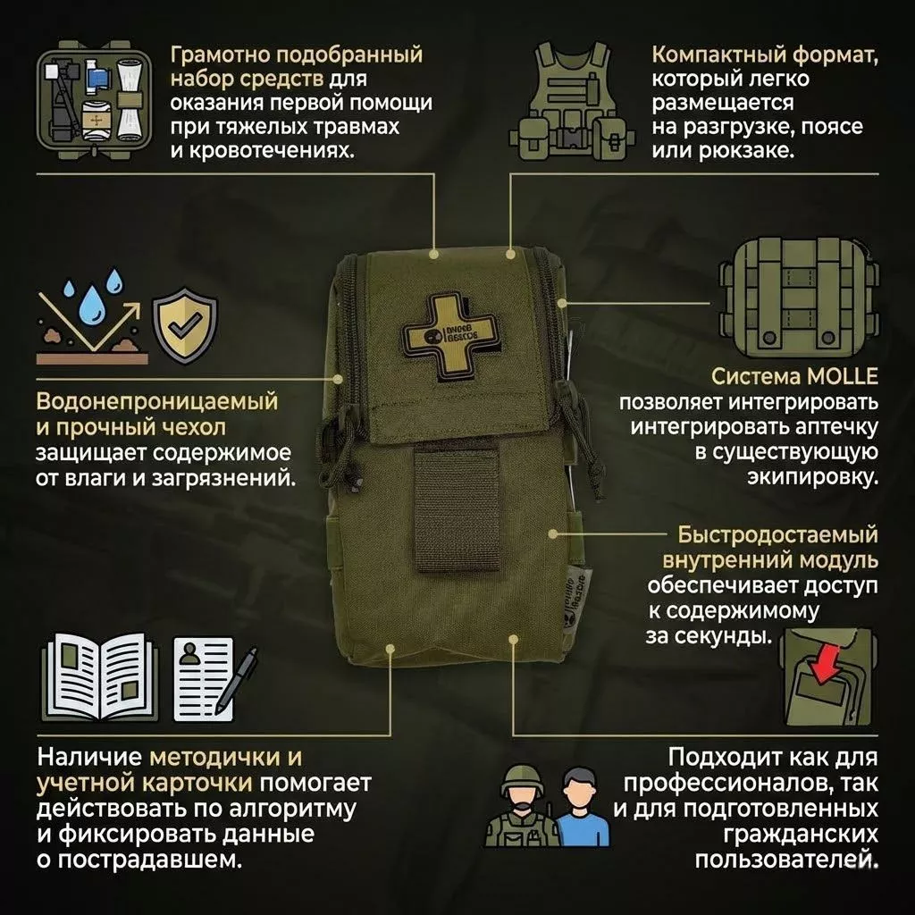 Аптечка тактическая Rhino Rescue  IFAK TRD MINI HWJB0036 с доставкой по России | BreadyФото 1