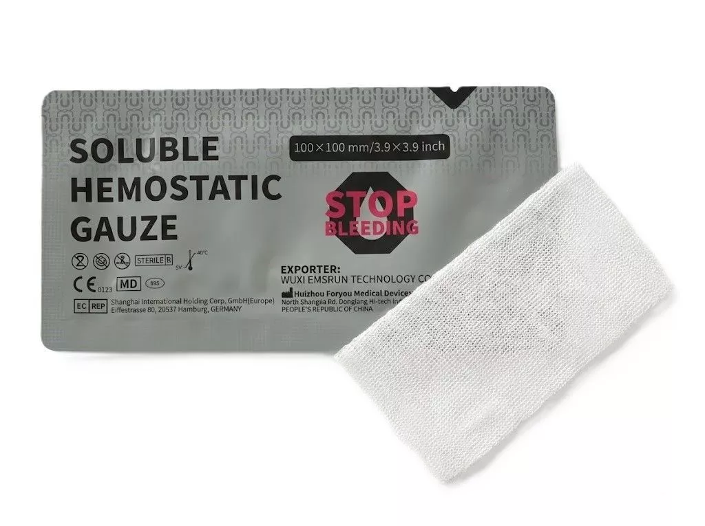 Гемостатическая растворимая повязка SOLUBLE HEMOSTATIC GAUZE 100x100 мм с доставкой по России | BreadyФото 0