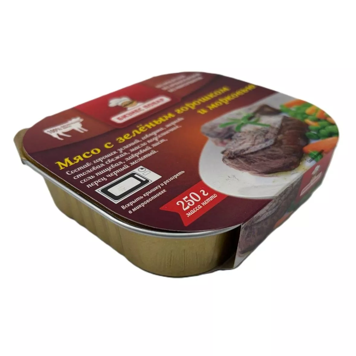 Мясо с зеленым горошком и морковью Л4, 250 г (Бизнес Повар) с доставкой по России | BreadyФото 3