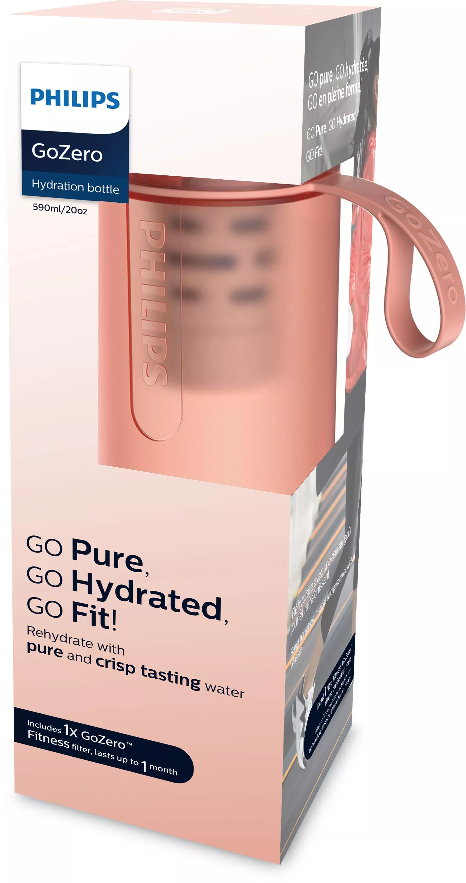 PHILIPS Бутылка-фильтр для фитнеса и спорта, розовый AWP2712RDR/58 с доставкой по России и в Казахстан | BreadyФото 1